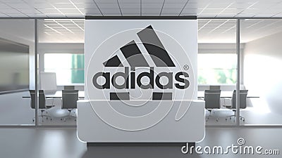 Logo of ADIDAS on a Wall in the Modern Office, Editorial Conceptual 3D  Animation Stock Video - Video of reception, animation: 162792125