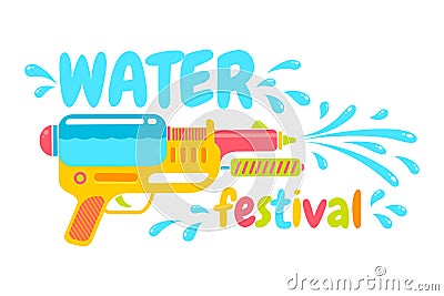 Logo for water festival with gun. Vector Illustration