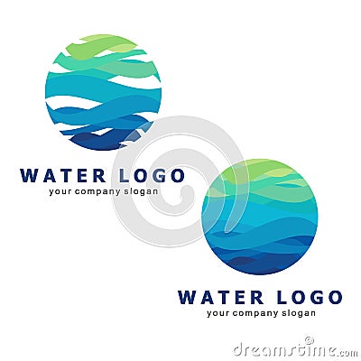 Logo for water and plumbing. Water Association. Icons in vector. Water world Vector Illustration