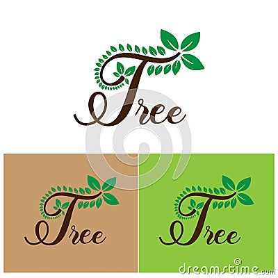 Treen Letter Design Vector Illustration