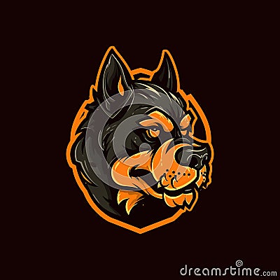 A logo of a zombie dog head, designed in esports illustration style Vector Illustration