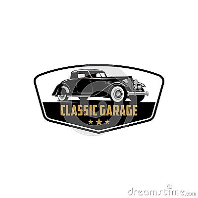 Exclusive classic car collection repair and garage logo vector Vector Illustration