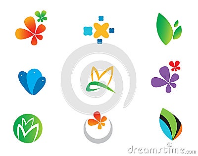 Variety of natural theme logos Cartoon Illustration