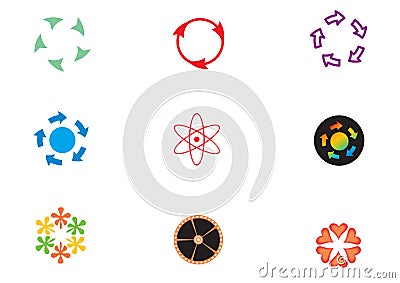 Company logos with round patterns Stock Photo