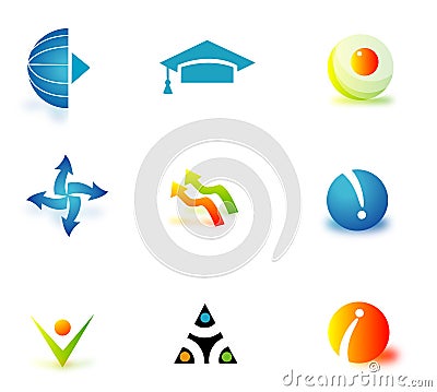 Illustrated company logo designs Stock Photo