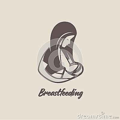 Logos of child care, motherhood and childbearing. Vector Illustration