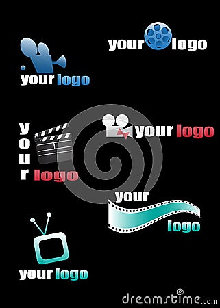 Logos for cinema, television, video Vector Illustration