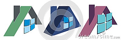 Logos of cottages. Vector Illustration