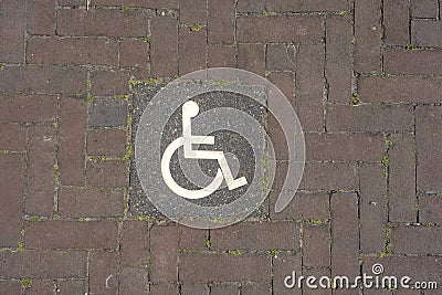 Logos for disabled on parking. handicap parking place sign Stock Photo