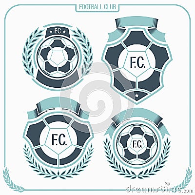 Logos for football teams Stock Photo
