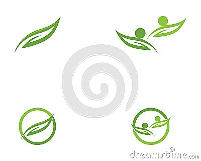 Logos of green leaf ecology nature element vector icon. Vector Illustration