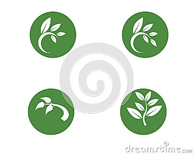 Logos of green Tree leaf ecology Vector Illustration