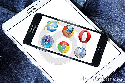 Web browsers icons Editorial Stock Photo