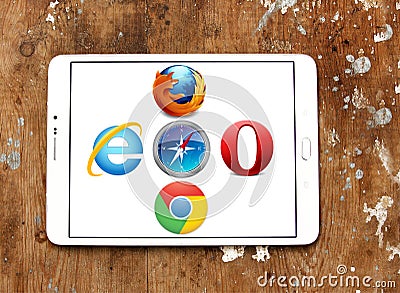 Web browsers icons Editorial Stock Photo