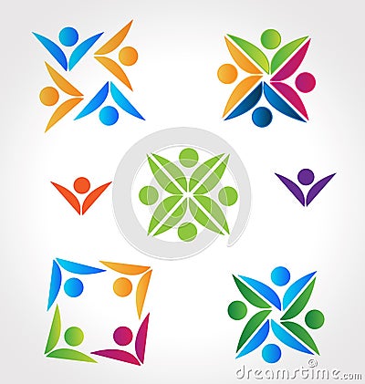 Logos teamwork people Vector Illustration