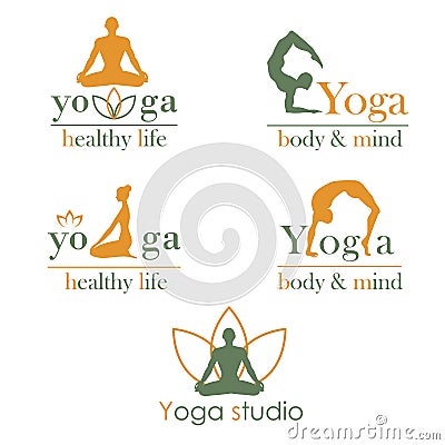 logos for yoga studio Vector Illustration