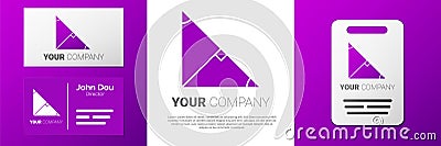 Logotype Angle bisector of a triangle icon isolated on white background. Logo design template element. Vector Vector Illustration