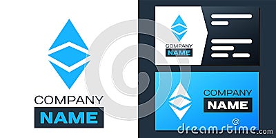 Logotype Cryptocurrency coin Ethereum classic ETC icon isolated on white background. Digital currency. Blockchain based Vector Illustration