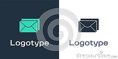 Logotype Envelope icon isolated on white background. Email message letter symbol. Logo design template element. Vector Vector Illustration