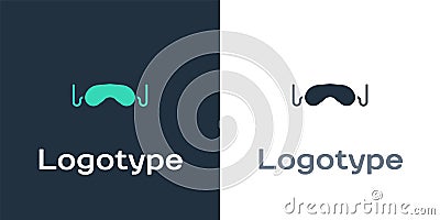 Logotype Eye sleep mask icon isolated on white background. Logo design template element. Vector Illustration Vector Illustration