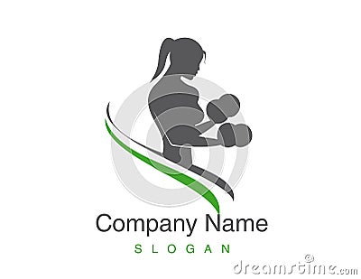 Logotype gym woman Stock Photo