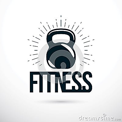 Logotype for heavyweight gym or fitness sport gymnasium, vector Vector Illustration