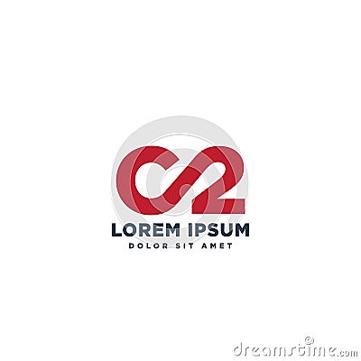 logotype letter C2 logo template vector illustration initial icon element Vector Illustration