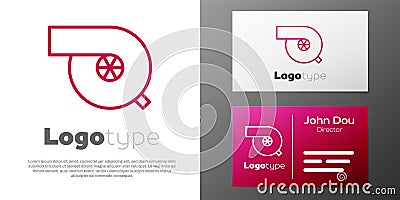 Logotype line Automotive turbocharger icon isolated on white background. Vehicle performance turbo. Turbo compressor Vector Illustration