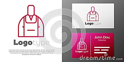 Logotype line Barista icon isolated on white background. Logo design template element. Vector Illustration Vector Illustration