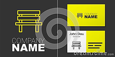 Logotype line Bench icon isolated on grey background. Logo design template element. Vector Vector Illustration