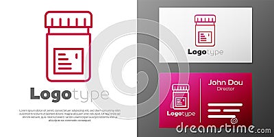 Logotype line Biologically active additives icon isolated on white background. Logo design template element. Vector Vector Illustration