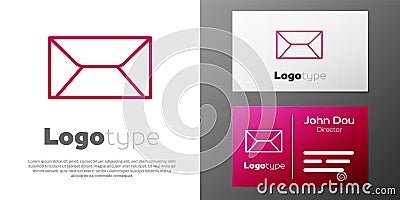 Logotype line Envelope icon isolated on white background. Email message letter symbol. Logo design template element Vector Illustration