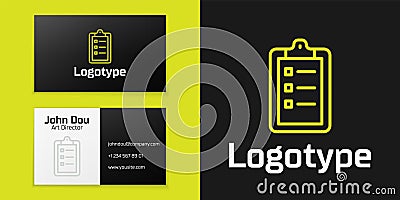 Logotype line Grooming salon price list icon isolated on black background. Logo design template element. Vector Vector Illustration