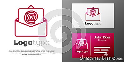 Logotype line Mail and e-mail icon isolated on white background. Envelope symbol e-mail. Email message sign. Logo design Vector Illustration