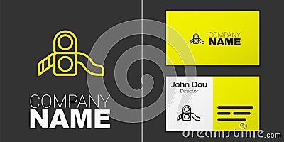 Logotype line Slide playground icon isolated on grey background. Childrens slide. Logo design template element. Vector Vector Illustration