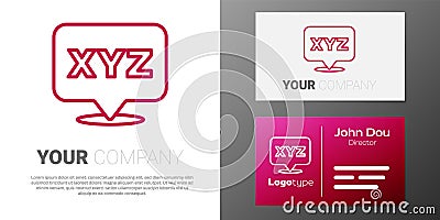 Logotype line XYZ Coordinate system icon isolated on white background. XYZ axis for graph statistics display. Logo Vector Illustration