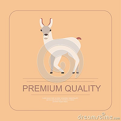 Logotype of llama wool Vector Illustration