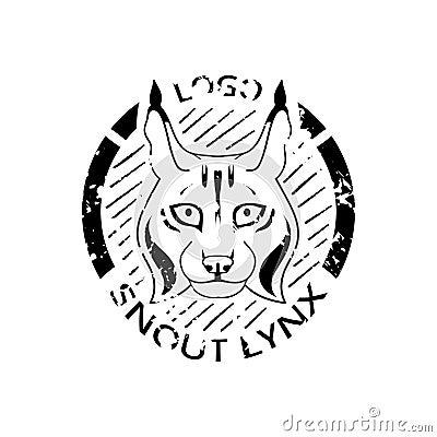 Logotype with lynx. Vector Illustration