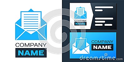 Logotype Mail and e-mail icon isolated on white background. Envelope symbol e-mail. Email message sign. Logo design Vector Illustration