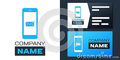 Logotype Received message concept. New email notification on the smartphone screen icon isolated on white background Vector Illustration