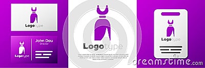 Logotype Woman dress icon isolated on white background. Clothes sign. Logo design template element. Vector Vector Illustration