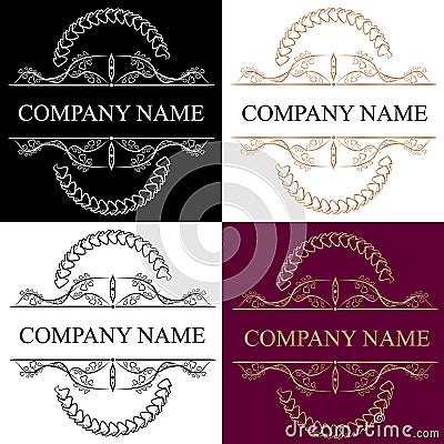 Logotypes set design elements. Vector Illustration