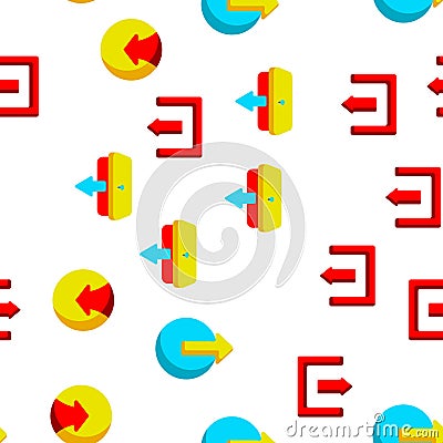 Logout Button Vector Seamless Pattern Vector Illustration