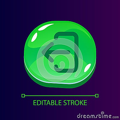 Logout glossy ui button with linear icon Vector Illustration