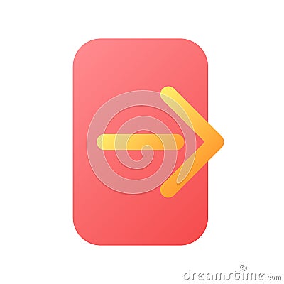 Logout pixel perfect flat gradient color ui icon Vector Illustration