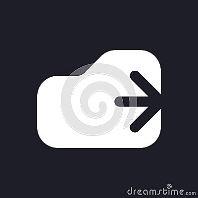 Logout white pixel perfect solid ui icon Vector Illustration