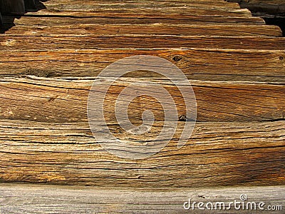 Logs in the wall Stock Photo