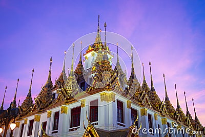 Loha Prasart inside Wat Ratchanaddaram in Bangkok Stock Photo