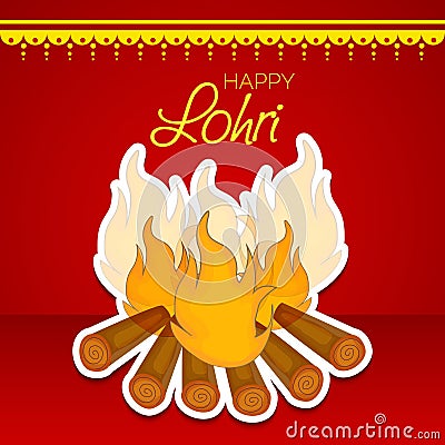 Lohri Cartoon Illustration