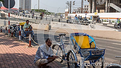 Lokal rickshaws waiting of cliens Editorial Stock Photo
